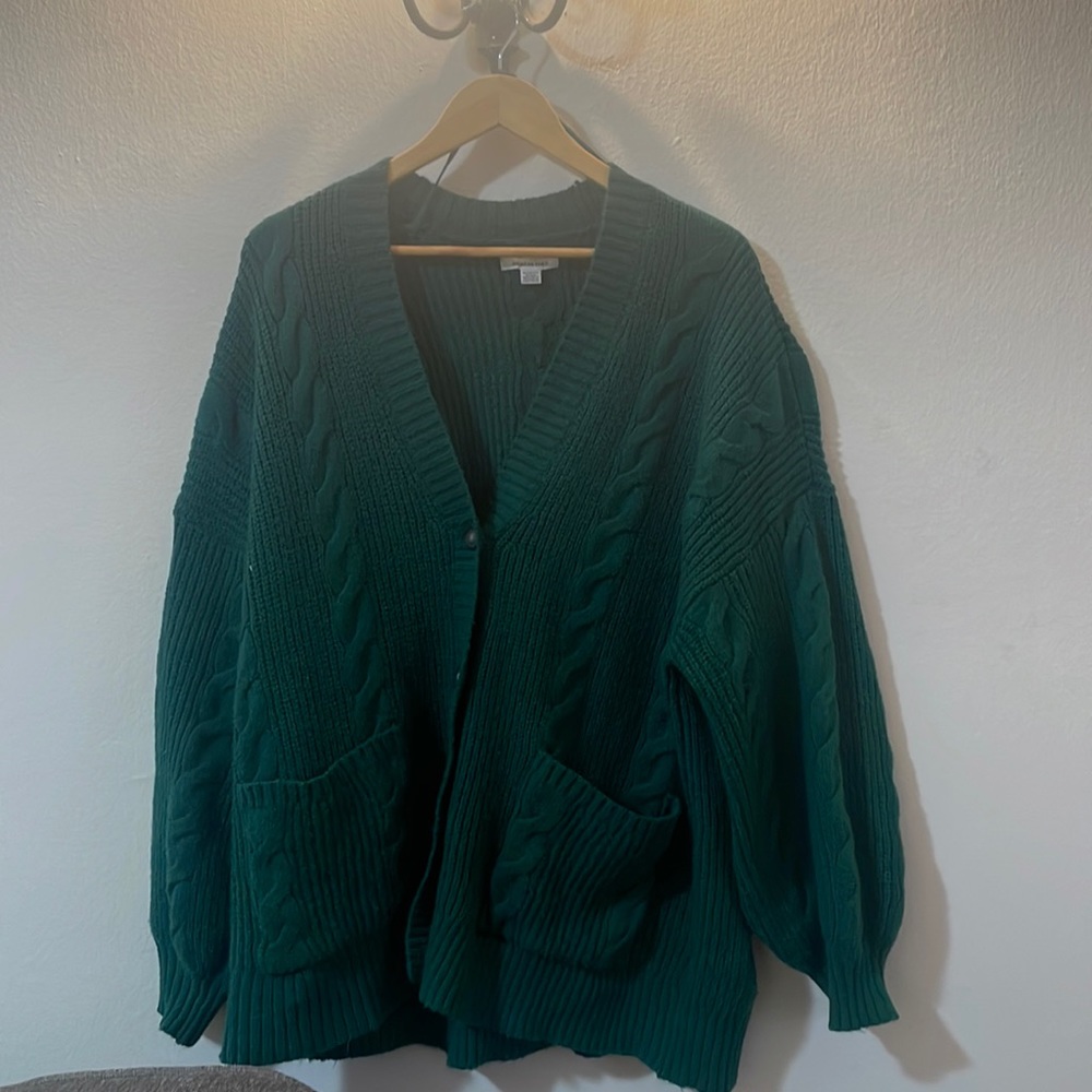 Oversized green American Eagle cardigan